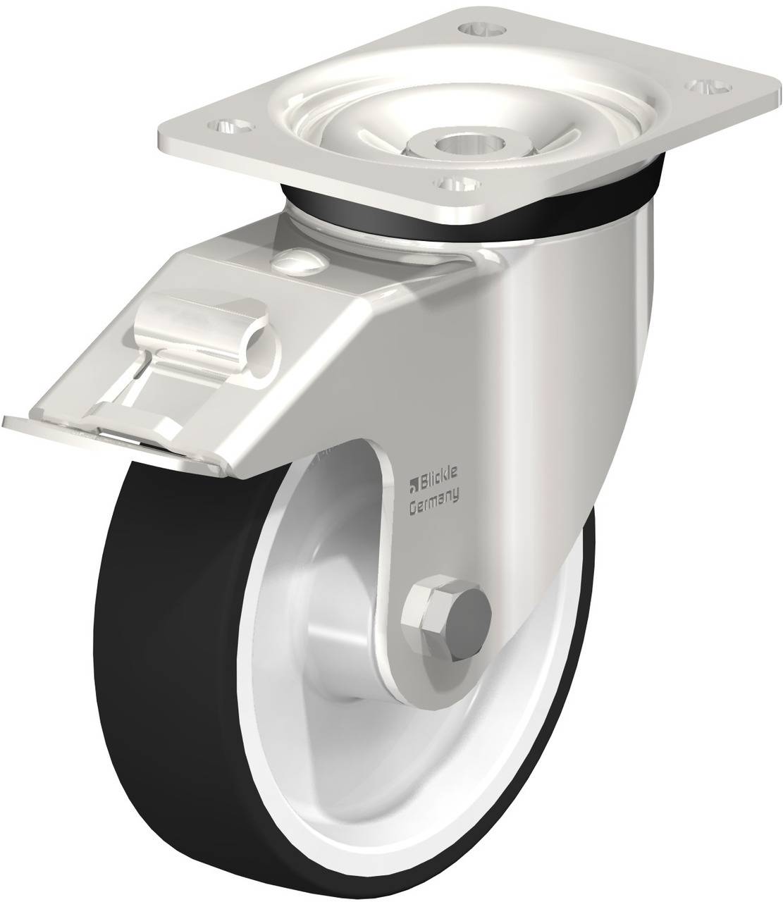 Blickle 739476 LKX-POTH 160G-FI Forgóvillás görgő, rögzítővel KerékØ: 160 mm Teherbírás (max.): 550 kg 1 db