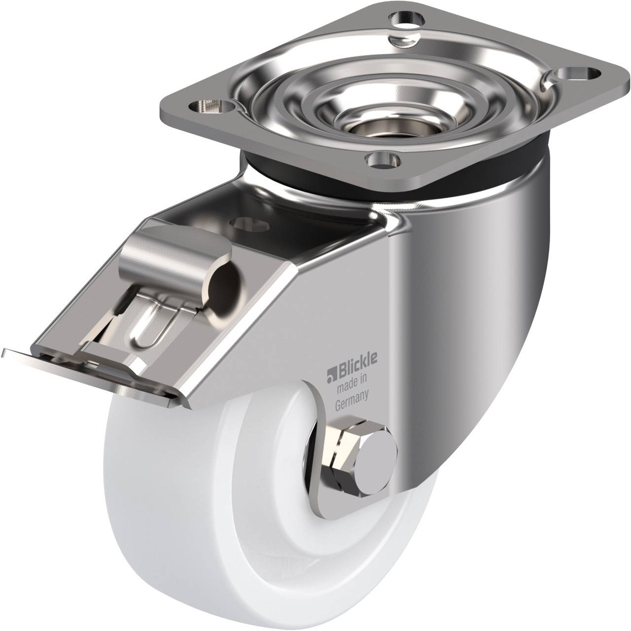 Blickle 754908 LKX-SPO 100XK-1-FI Forgóvillás görgő, rögzítővel KerékØ: 100 mm Teherbírás (max.): 350 kg 1 db