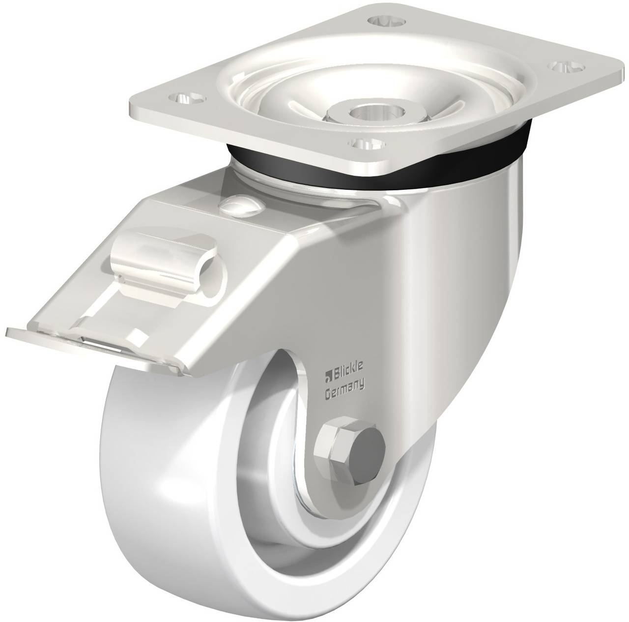 Blickle 618074 LKX-SPO 127XK-FI Forgóvillás görgő, rögzítővel KerékØ: 125 mm Teherbírás (max.): 750 kg 1 db