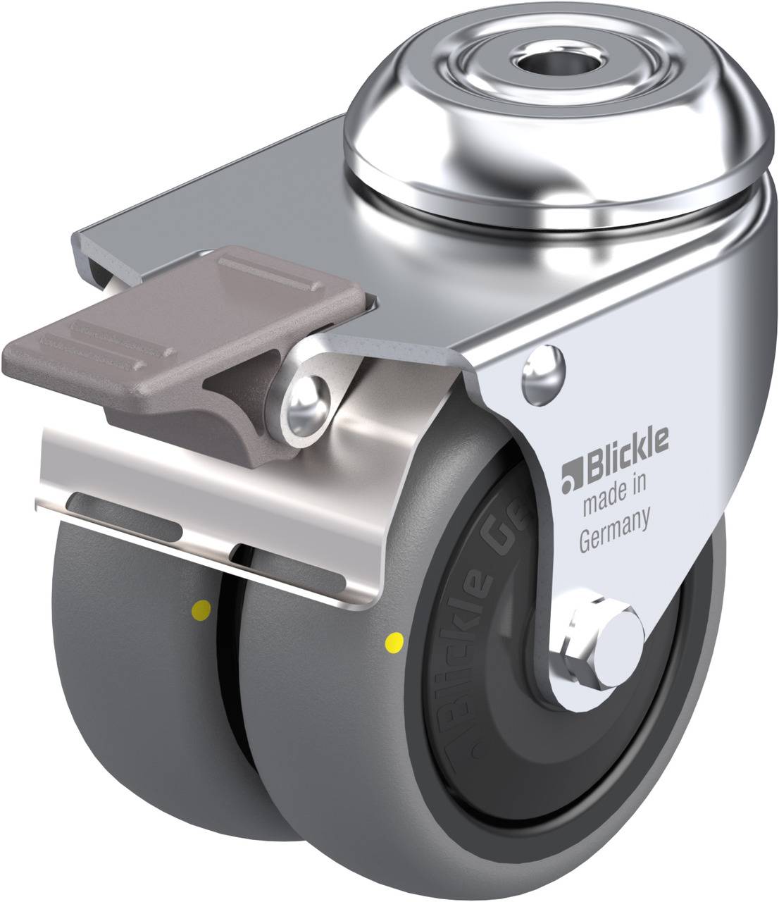 Blickle 637769 LMDA-TPA 75KF-FI-ELS Kettős forgó kerék KerékØ: 75 mm Teherbírás (max.): 100 kg 1 db