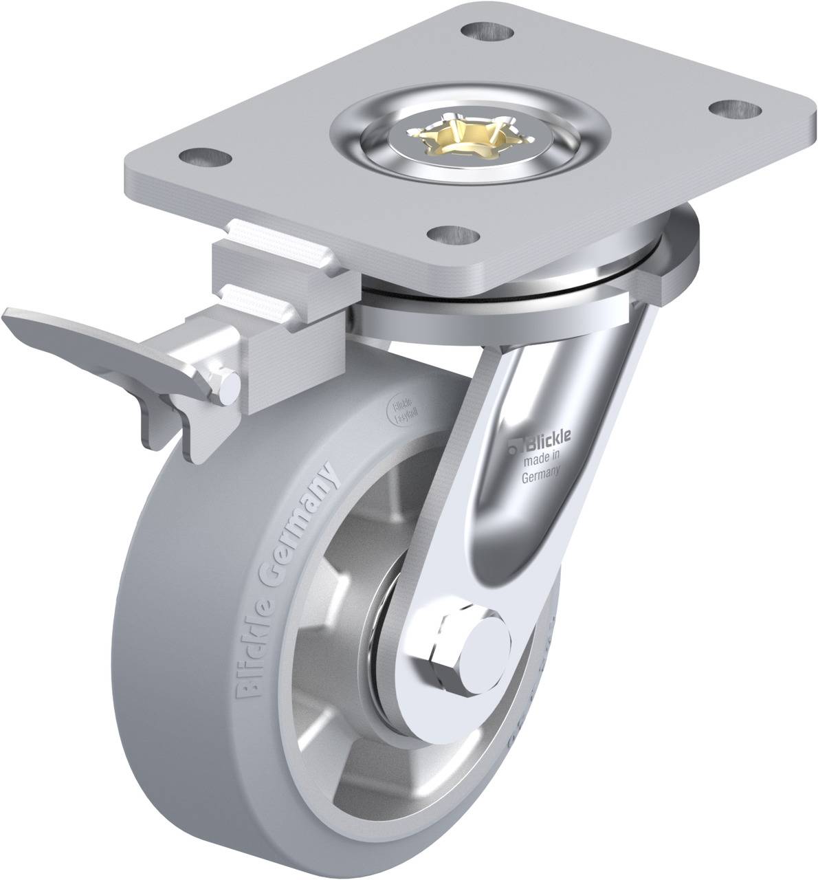 Blickle 852055 LO-ALEV 127K-SG-RI4 Forgóvillás görgő, rögzítővel KerékØ: 125 mm Teherbírás (max.): 300 kg 1 db