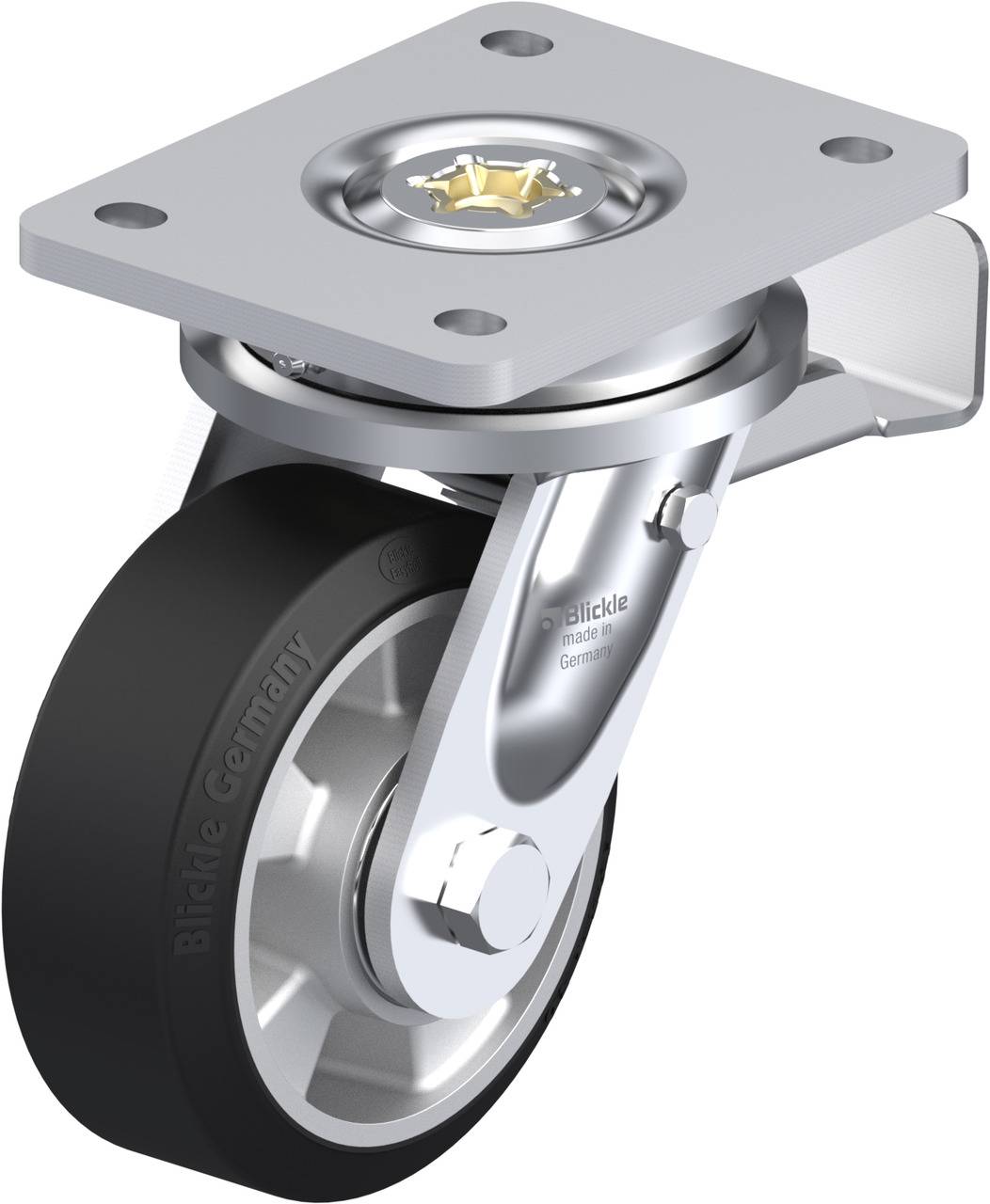 Blickle 578641 LO-ALEV 127K-ST Forgóvillás görgő, rögzítővel KerékØ: 125 mm Teherbírás (max.): 300 kg 1 db