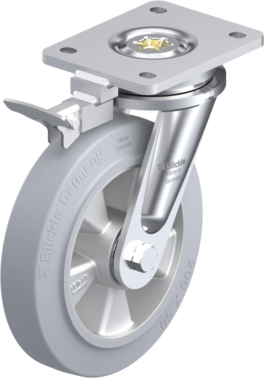 Blickle 852072 LO-ALEV 200K-SG-RI4 Forgóvillás görgő, rögzítővel KerékØ: 200 mm Teherbírás (max.): 500 kg 1 db