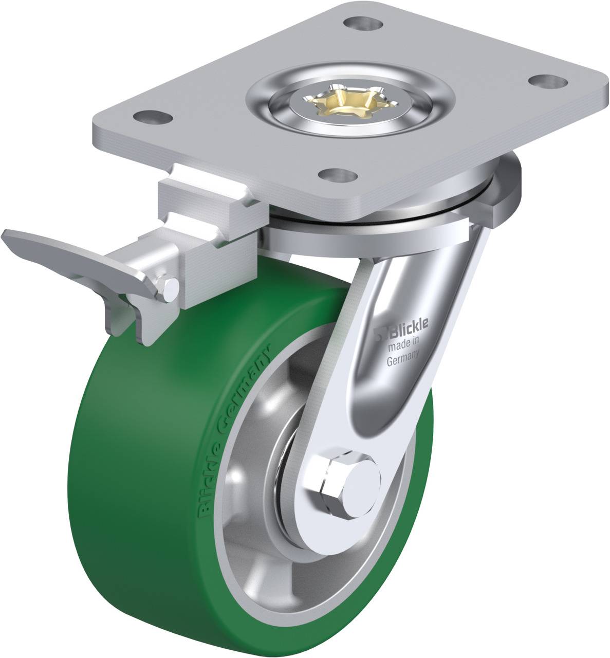 Blickle 852376 LO-ALST 127K-RI4 Forgóvillás görgő, rögzítővel KerékØ: 125 mm Teherbírás (max.): 450 kg 1 db