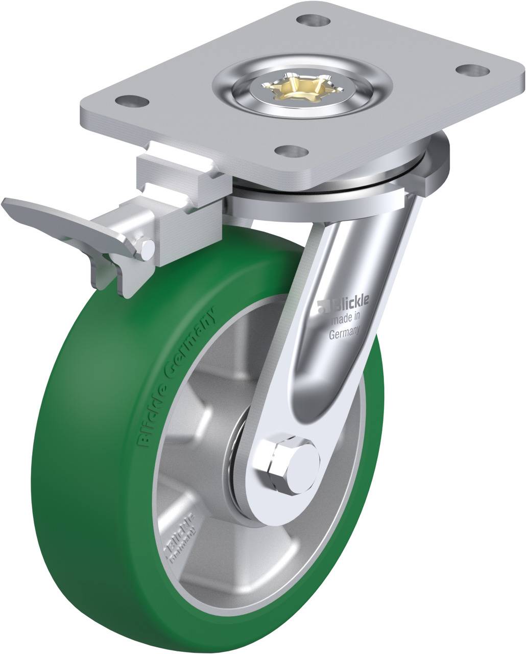 Blickle 852383 LO-ALST 160K-RI4 Forgóvillás görgő, rögzítővel KerékØ: 160 mm Teherbírás (max.): 580 kg 1 db