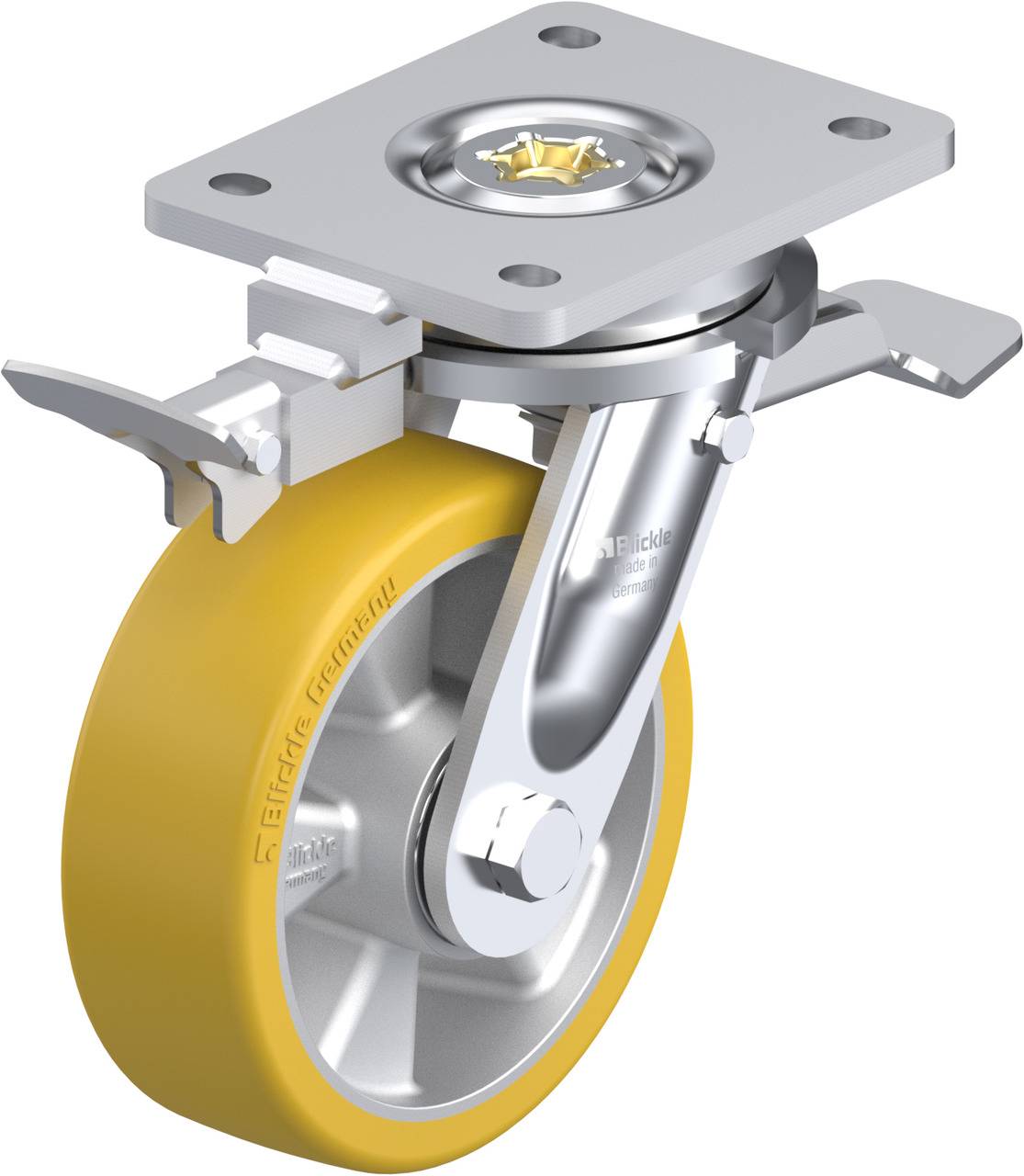 Blickle 852544 LO-ALTH 150K-ST-RI4 Forgóvillás görgő, rögzítővel KerékØ: 150 mm Teherbírás (max.): 650 kg 1 db