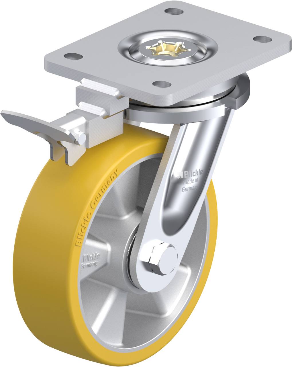 Blickle 852552 LO-ALTH 160K-RI4 Forgóvillás görgő, rögzítővel KerékØ: 160 mm Teherbírás (max.): 750 kg 1 db