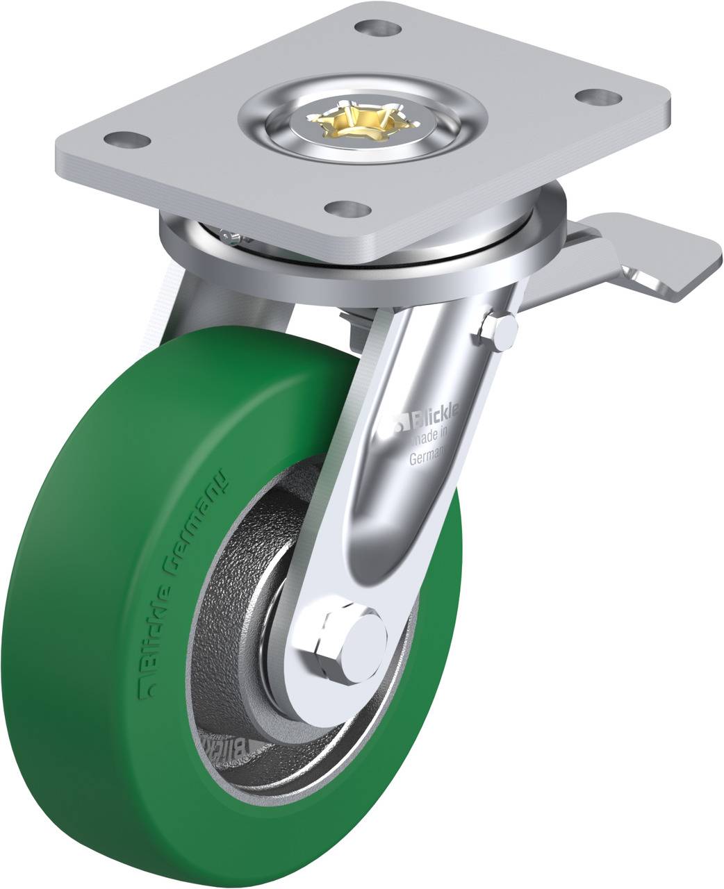 Blickle 754933 LO-GST 150K-ST Forgóvillás görgő, rögzítővel KerékØ: 150 mm Teherbírás (max.): 570 kg 1 db