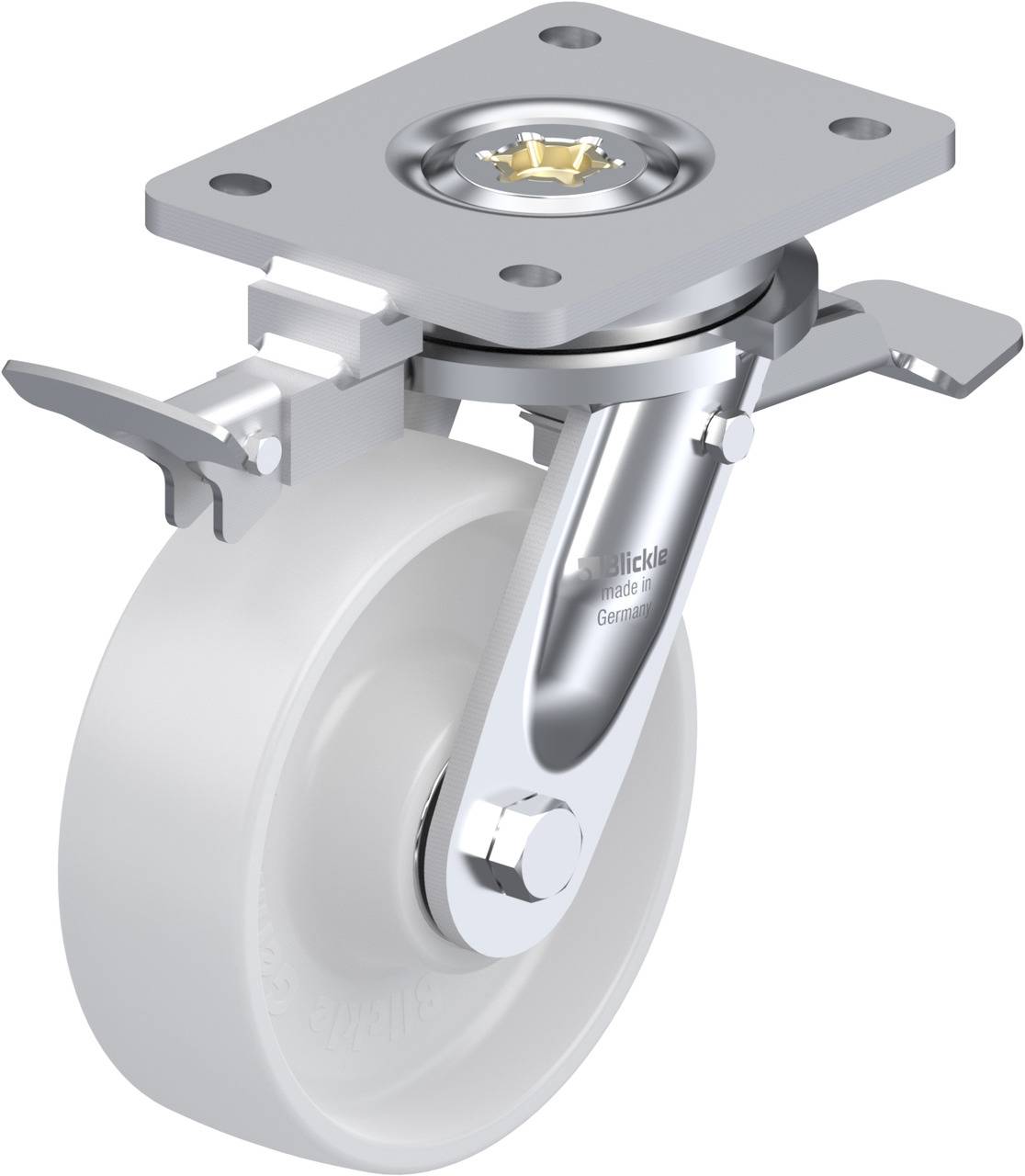 Blickle 852810 LO-PO 150K-ST-RI4 Forgóvillás görgő, rögzítővel KerékØ: 150 mm Teherbírás (max.): 400 kg 1 db
