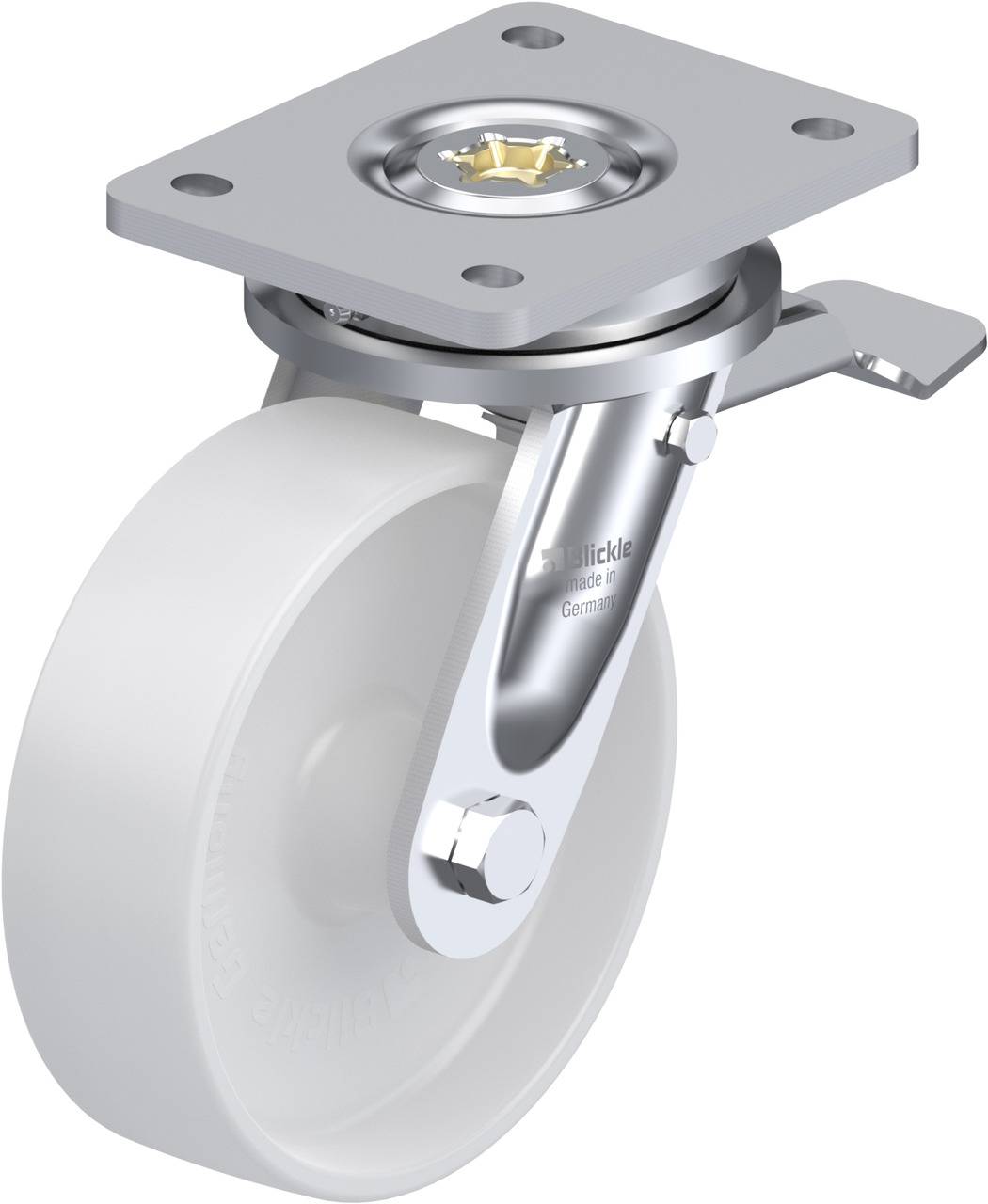 Blickle 739203 LO-PO 160G-ST Forgóvillás görgő, rögzítővel KerékØ: 160 mm Teherbírás (max.): 450 kg 1 db