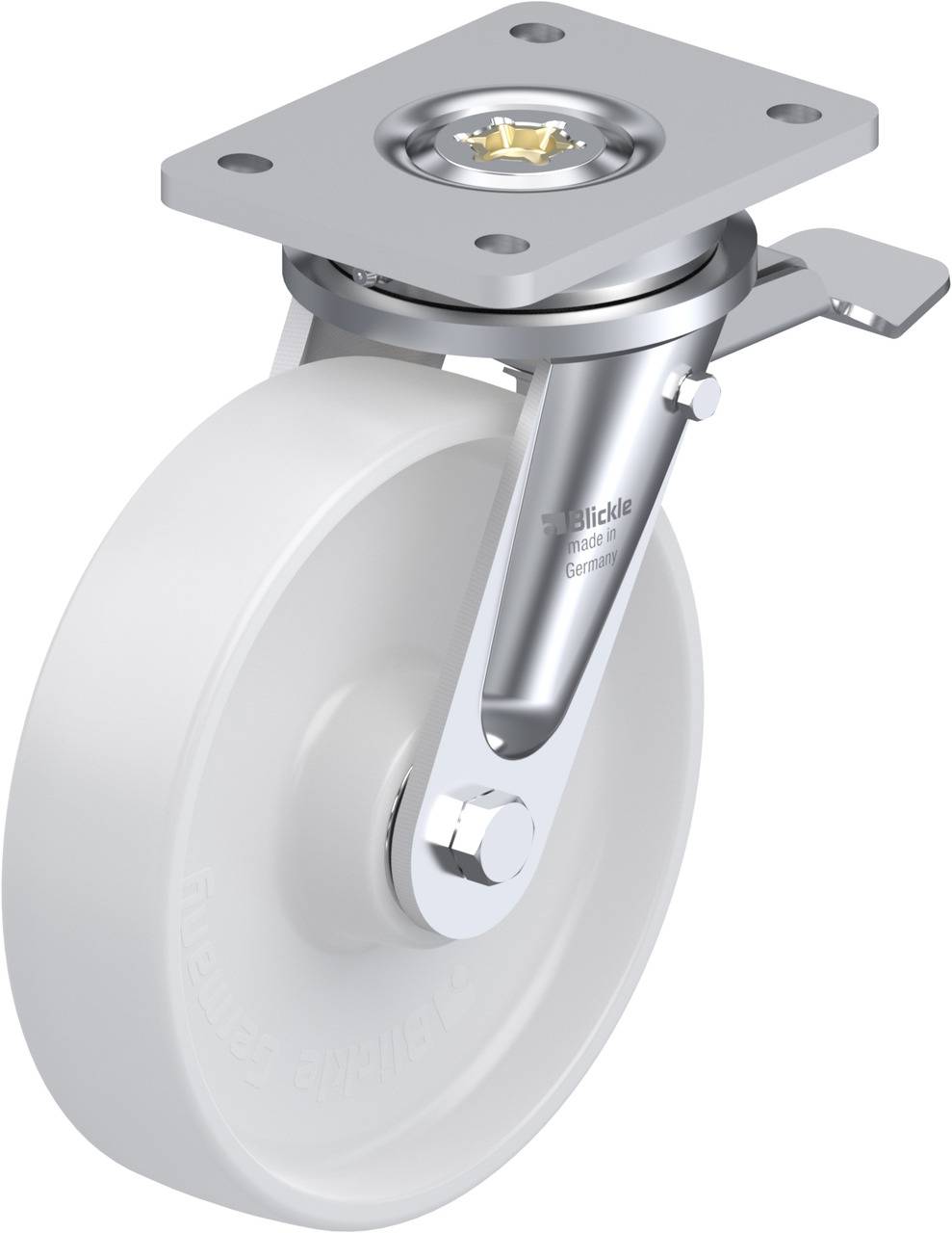 Blickle 96859 LO-PO 200K-ST Forgóvillás görgő, rögzítővel KerékØ: 200 mm Teherbírás (max.): 600 kg 1 db