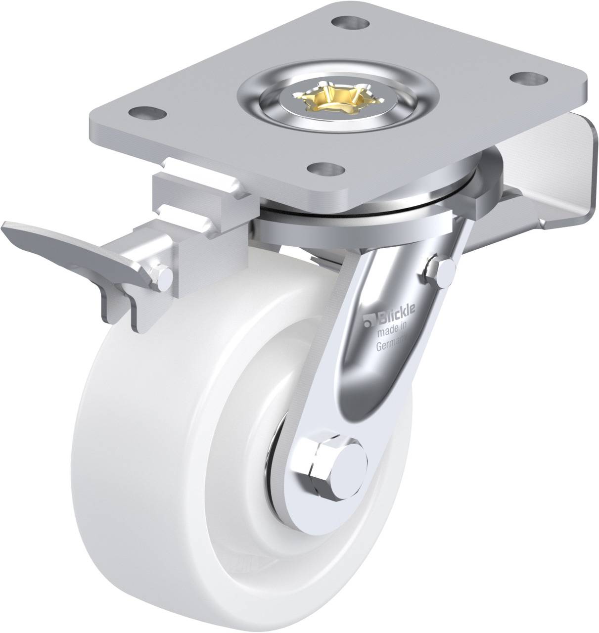 Blickle 852992 LO-SPO 127K-ST-RI4 Forgóvillás görgő, rögzítővel KerékØ: 125 mm Teherbírás (max.): 750 kg 1 db