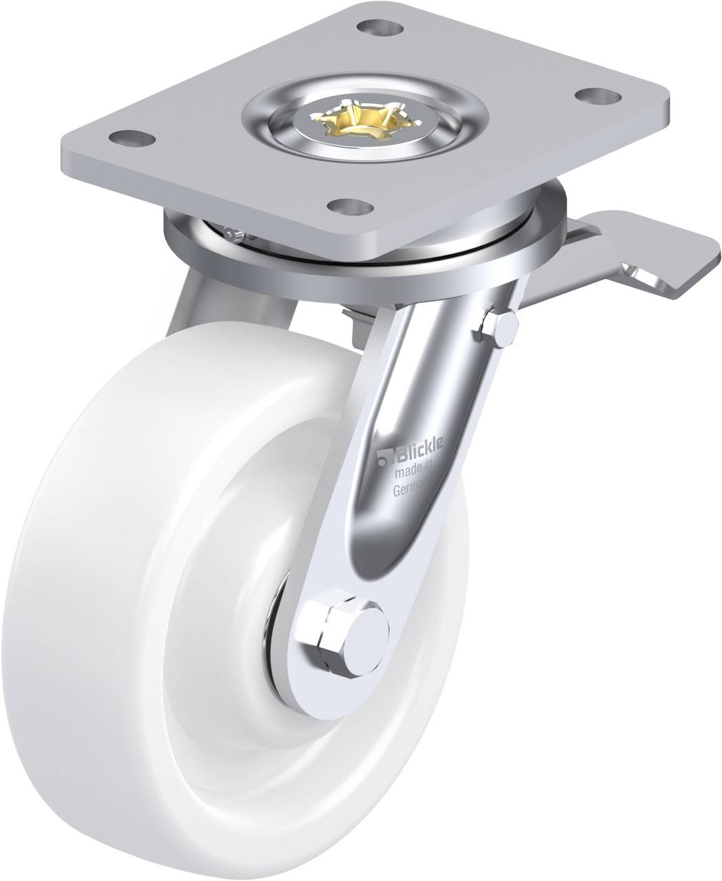 Blickle 82487 LO-SPO 150K-ST Forgóvillás görgő, rögzítővel KerékØ: 150 mm Teherbírás (max.): 800 kg 1 db