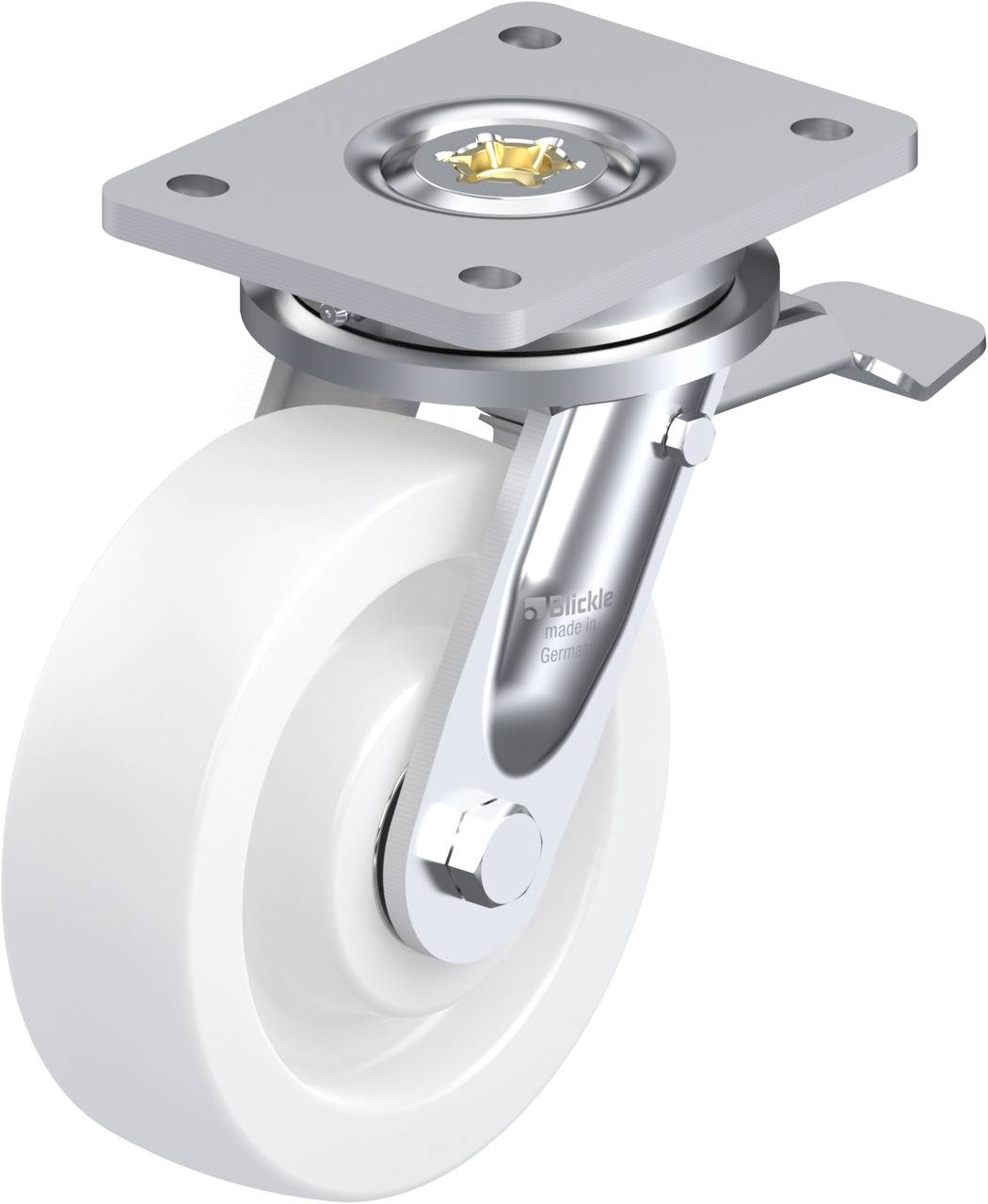 Blickle 754946 LO-SPO 160K-ST Forgóvillás görgő, rögzítővel KerékØ: 160 mm Teherbírás (max.): 850 kg 1 db