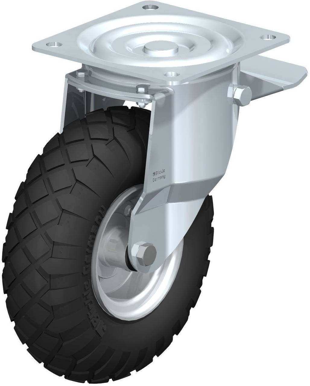 Blickle 293100 L-P 267R-ST Forgóvillás görgő, rögzítővel KerékØ: 260 mm Teherbírás (max.): 250 kg 1 db