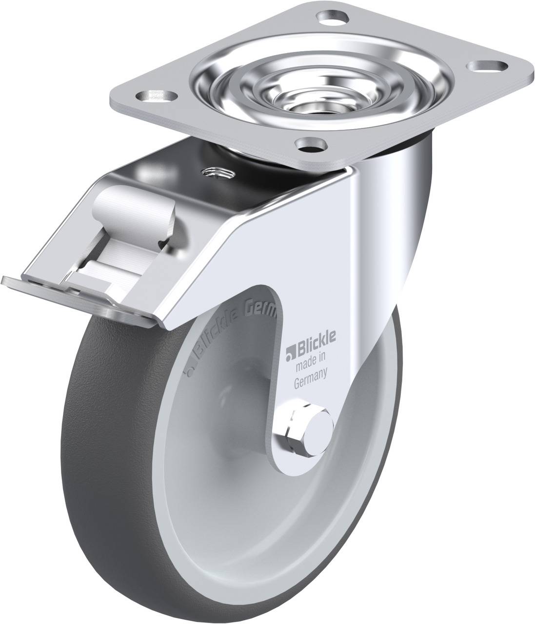 Blickle 847017 L-PATH 125G-FI Forgóvillás görgő, rögzítővel KerékØ: 125 mm Teherbírás (max.): 250 kg 1 db