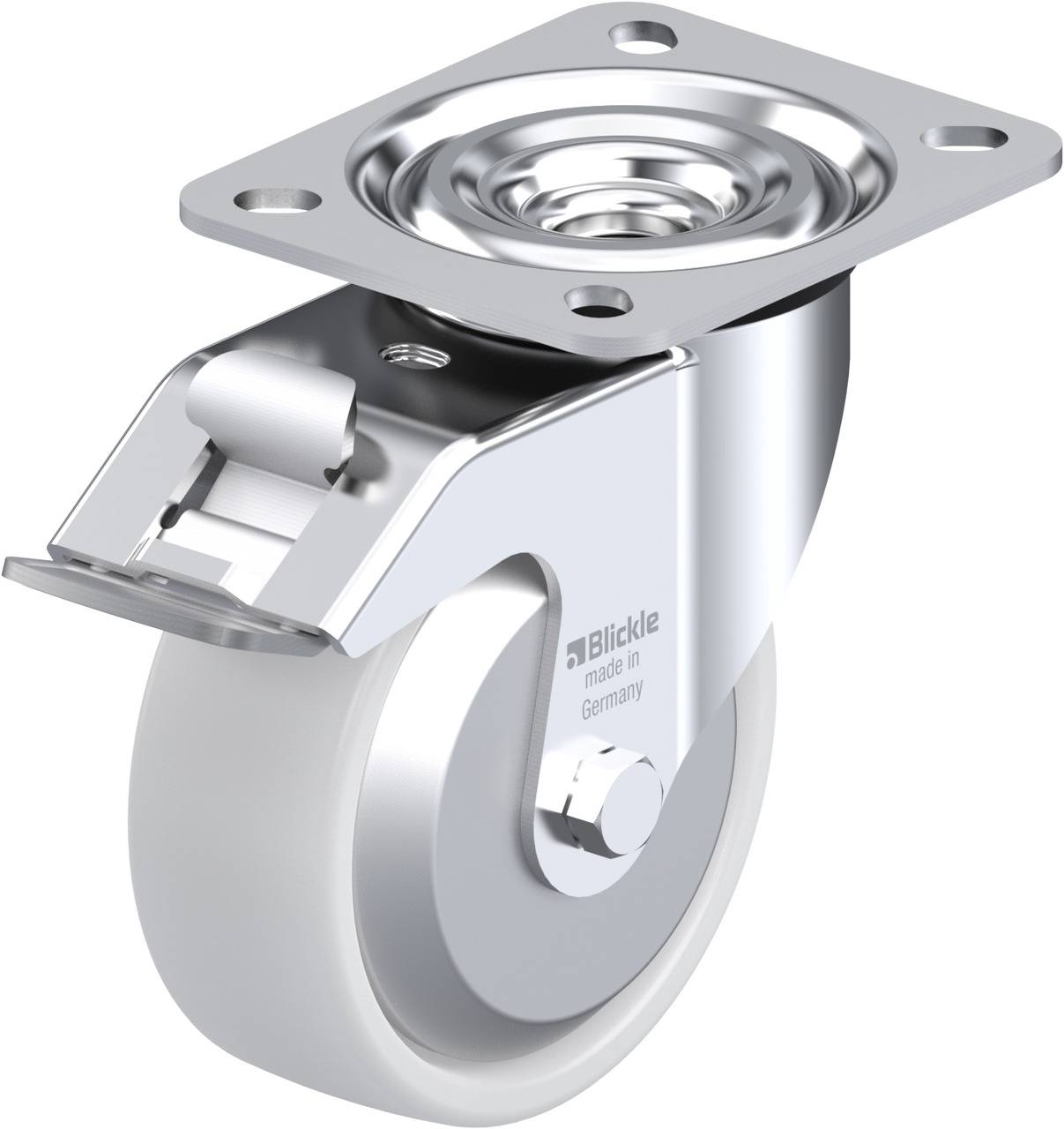 Blickle 237032 L-PO 100R-FI-FA Forgóvillás görgő, rögzítővel KerékØ: 100 mm Teherbírás (max.): 250 kg 1 db
