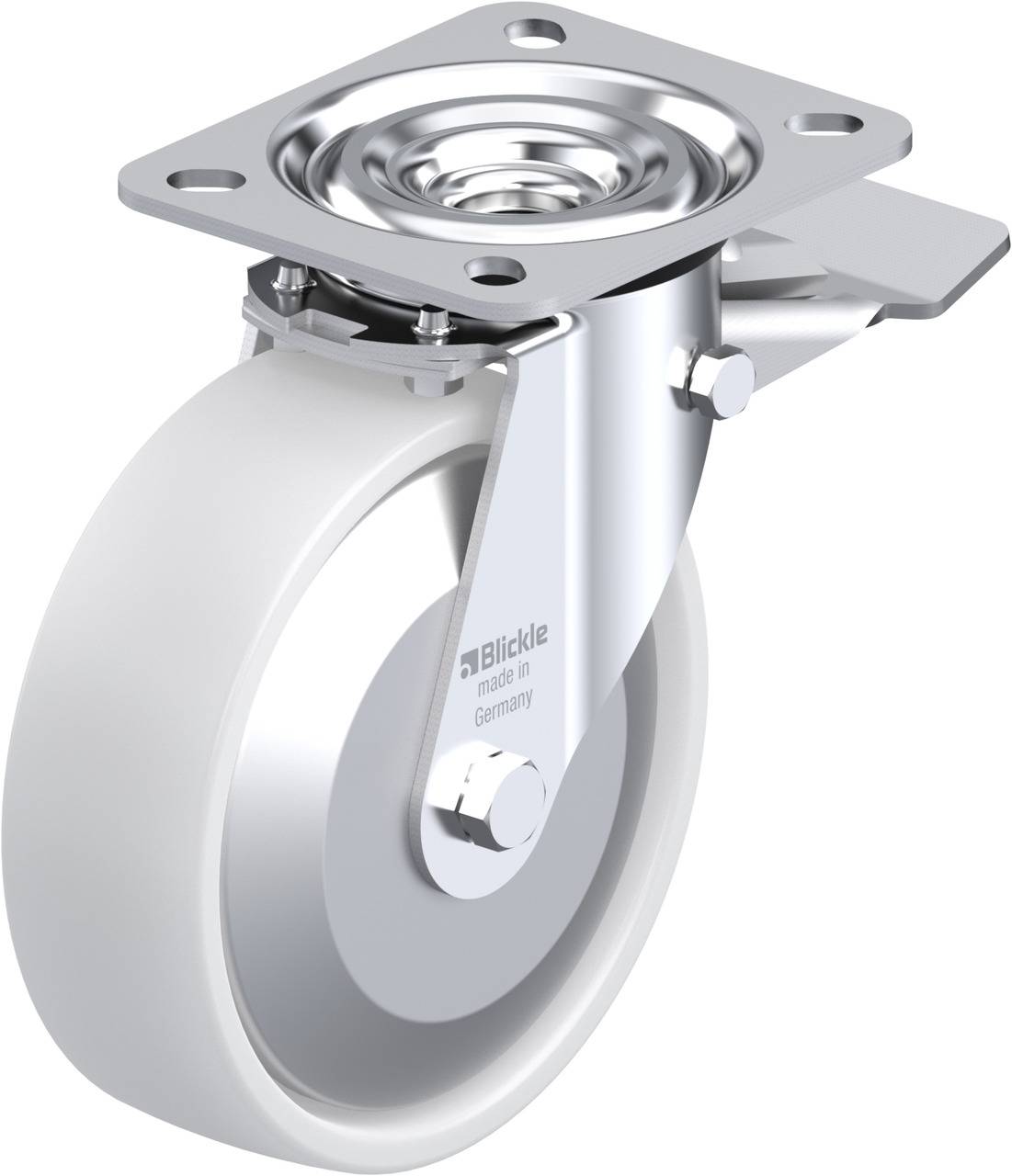 Blickle 749270 L-PO 125KA-ST-FA Forgóvillás görgő, rögzítővel KerékØ: 125 mm Teherbírás (max.): 250 kg 1 db