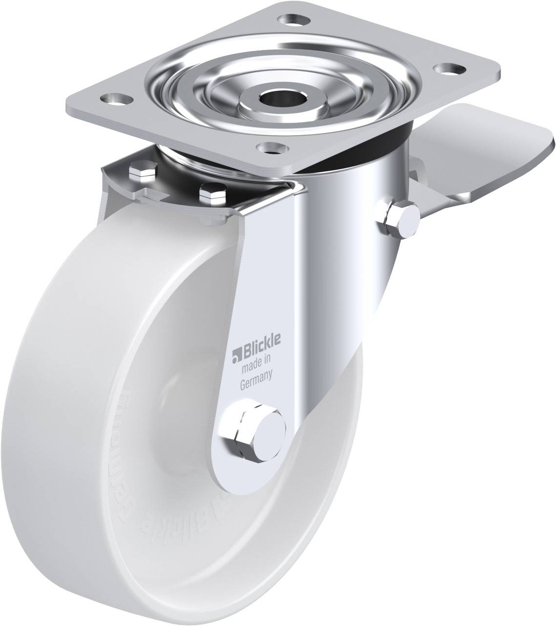 Blickle 643916 L-PO 160G-ST Forgóvillás görgő, rögzítővel KerékØ: 160 mm Teherbírás (max.): 400 kg 1 db