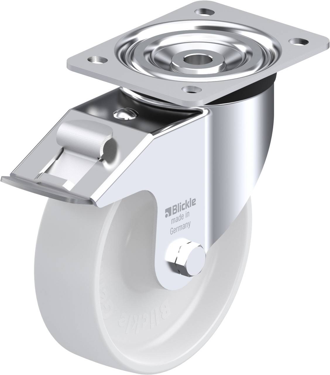Blickle 580043 L-PO 160R-FI Forgóvillás görgő, rögzítővel KerékØ: 160 mm Teherbírás (max.): 400 kg 1 db