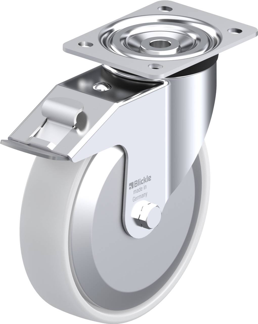 Blickle 333112 L-PO 200G-FI-FA Forgóvillás görgő, rögzítővel KerékØ: 200 mm Teherbírás (max.): 400 kg 1 db