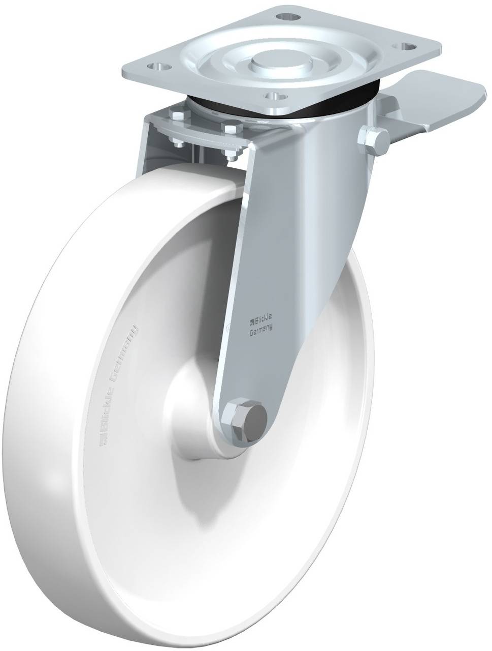 Blickle 53504 L-PO 250G-ST Forgóvillás görgő, rögzítővel KerékØ: 250 mm Teherbírás (max.): 600 kg 1 db