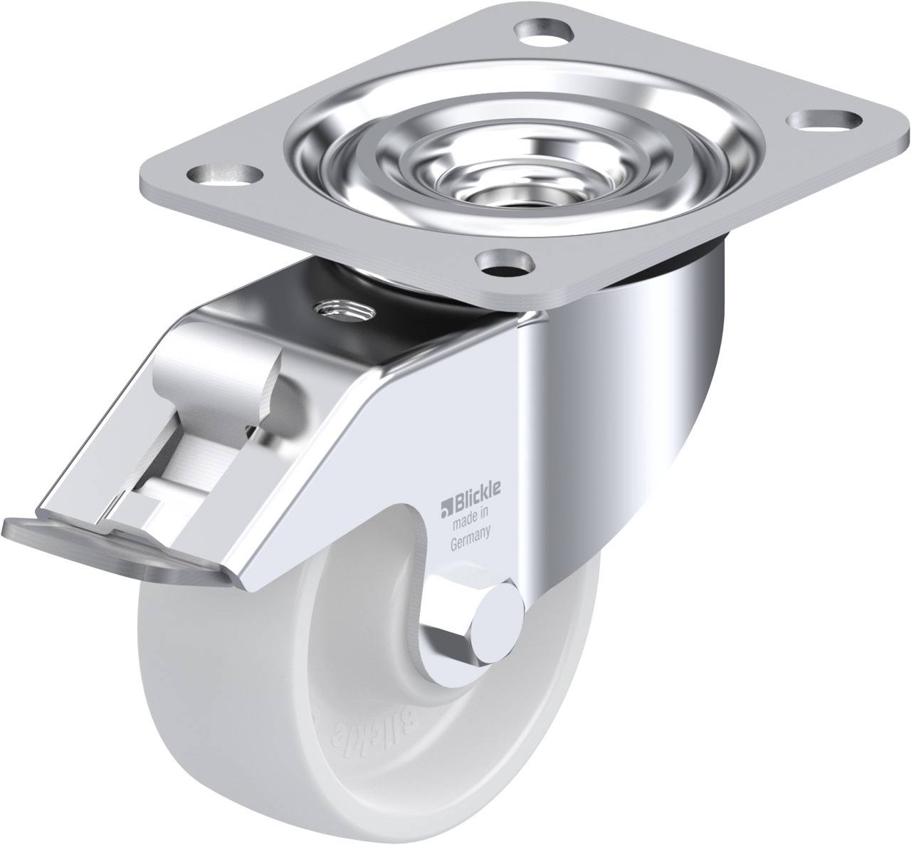 Blickle 614206 L-PO 80R-FI Forgóvillás görgő, rögzítővel KerékØ: 80 mm Teherbírás (max.): 220 kg 1 db
