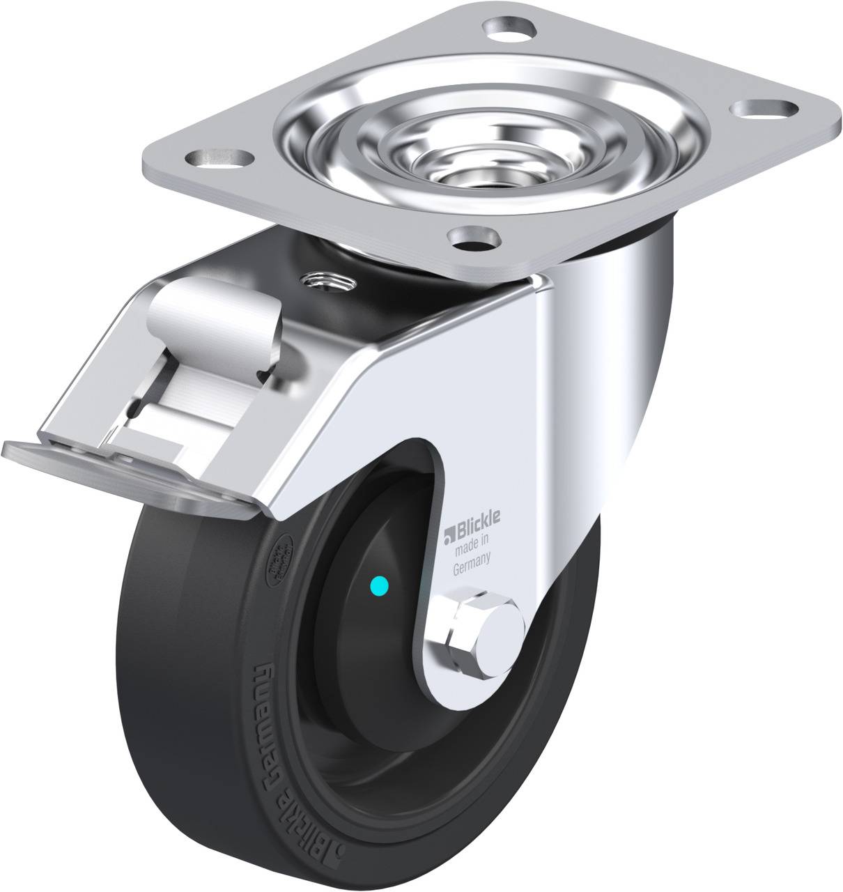 Blickle 850518 L-POEV 100KAD-FI Forgóvillás görgő, rögzítővel KerékØ: 100 mm Teherbírás (max.): 200 kg 1 db