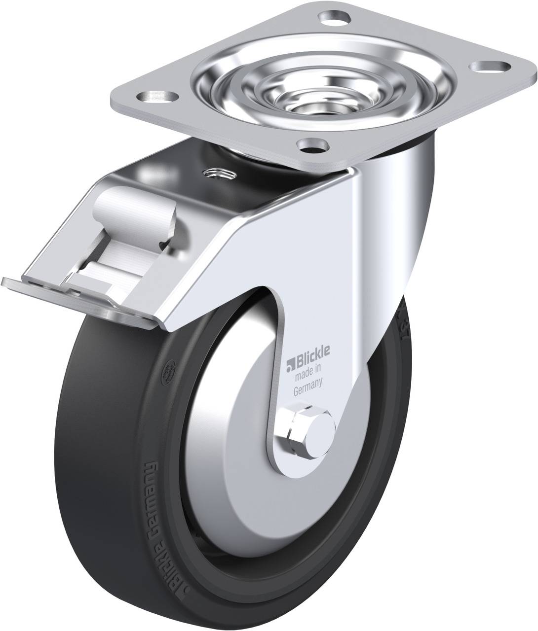 Blickle 596676 L-POEV 125KA-FI-FA Forgóvillás görgő, rögzítővel KerékØ: 125 mm Teherbírás (max.): 250 kg 1 db