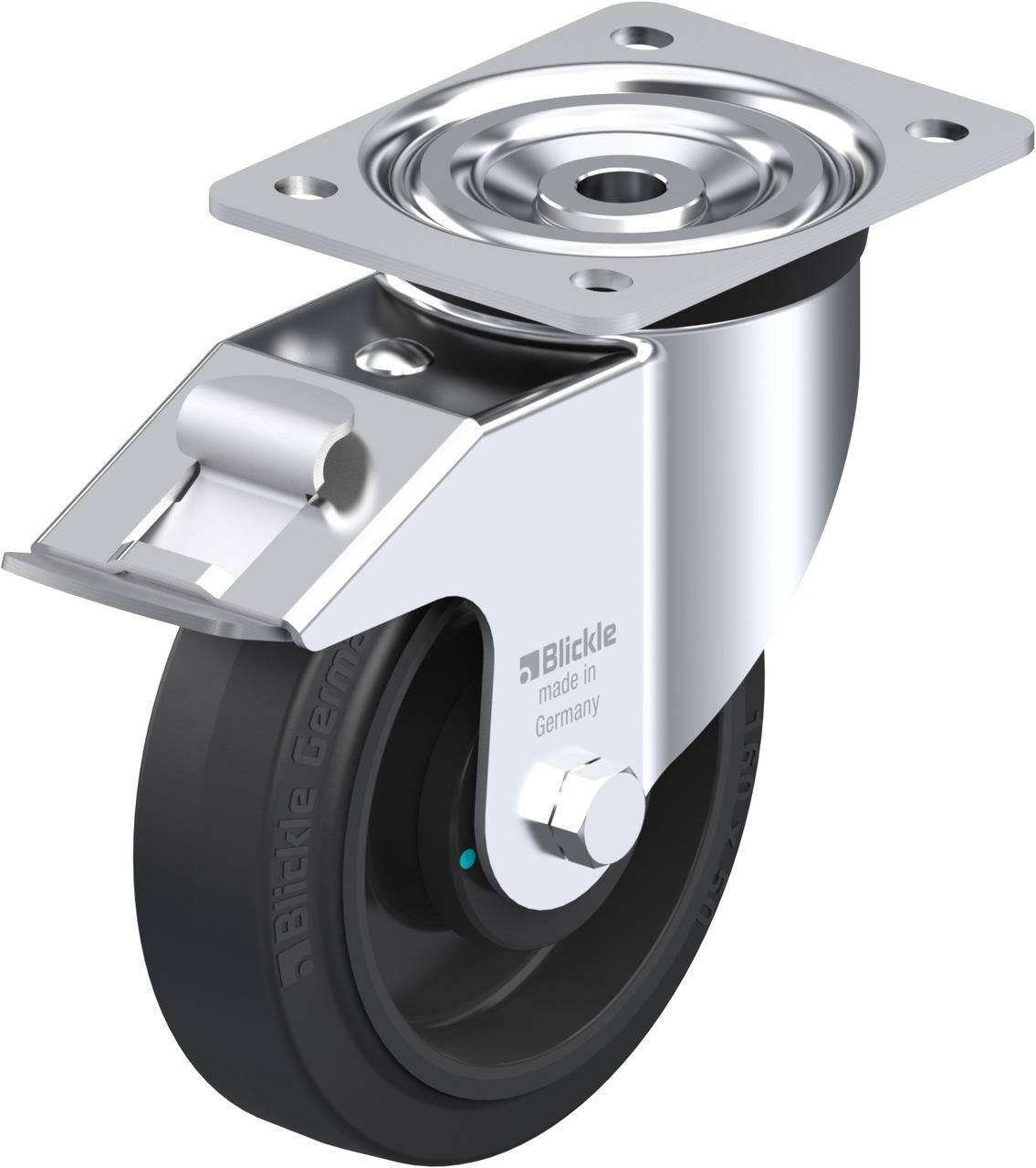 Blickle 33472 L-POEV 160KAD-FI Forgóvillás görgő, rögzítővel KerékØ: 160 mm Teherbírás (max.): 400 kg 1 db