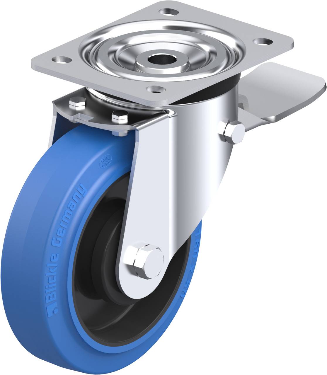 Blickle 50815 L-POEV 160KA-ST Forgóvillás görgő, rögzítővel KerékØ: 160 mm Teherbírás (max.): 400 kg 1 db