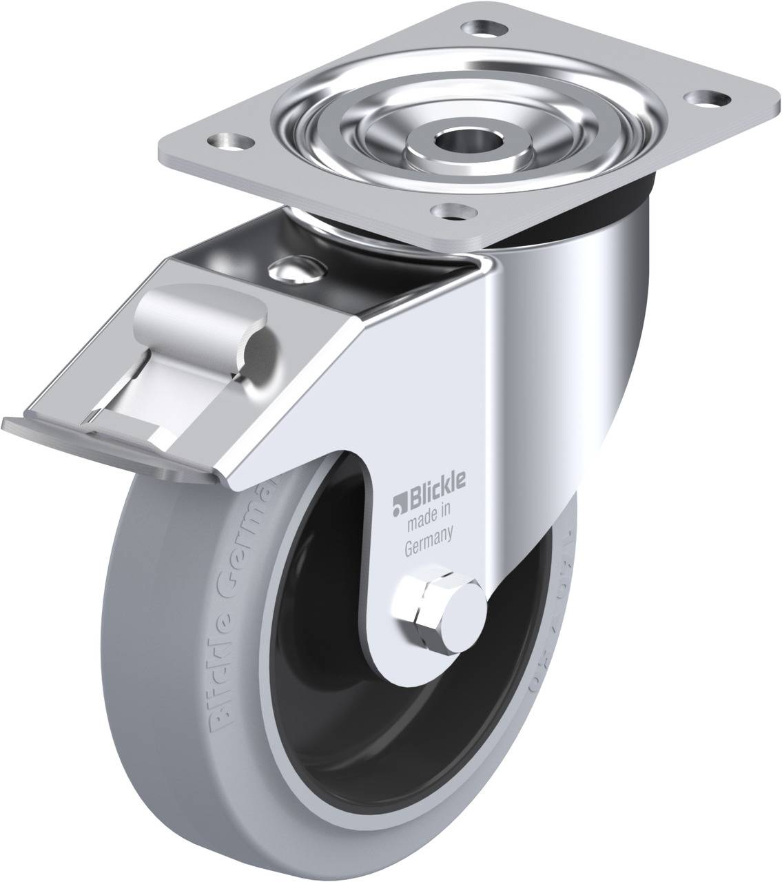 Blickle 6742 L-POEV 160XR-FI-SG Forgóvillás görgő, rögzítővel KerékØ: 160 mm Teherbírás (max.): 400 kg 1 db