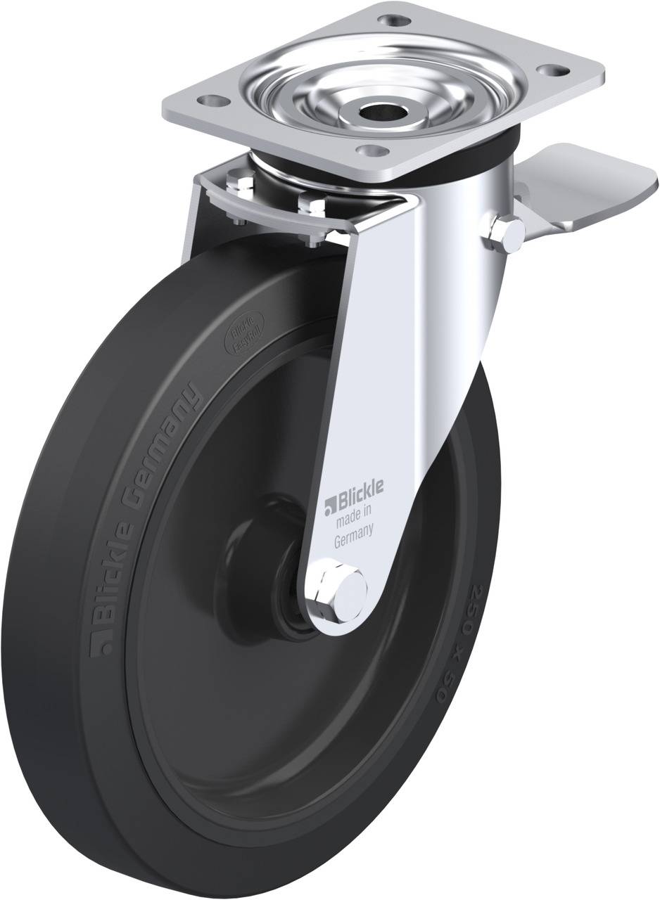 Blickle 850804 L-POEV 250XR-3-ST Forgóvillás görgő, rögzítővel KerékØ: 250 mm Teherbírás (max.): 500 kg 1 db