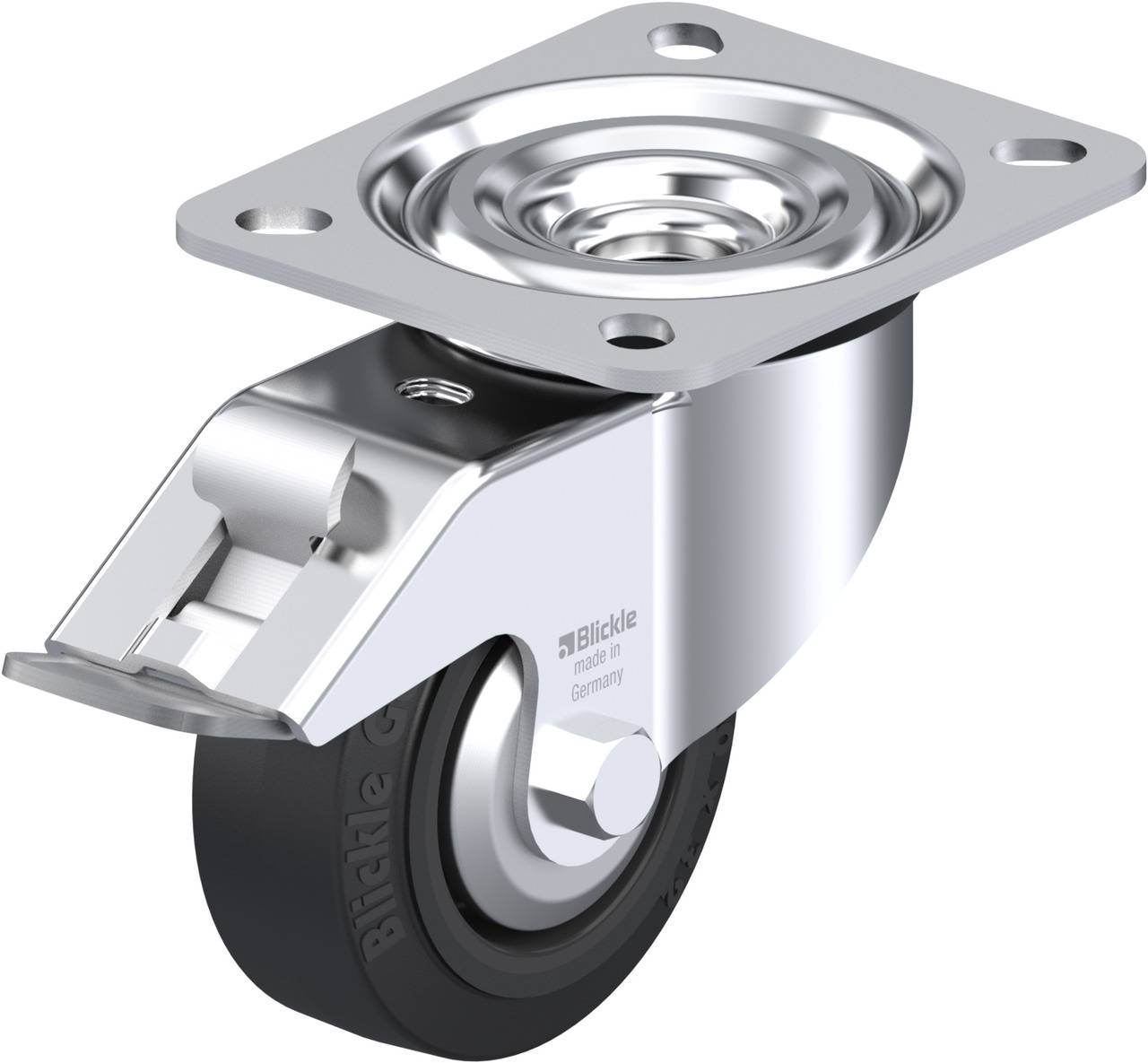 Blickle 699538 L-POEV 80R-FI-FA Forgóvillás görgő, rögzítővel KerékØ: 80 mm Teherbírás (max.): 140 kg 1 db