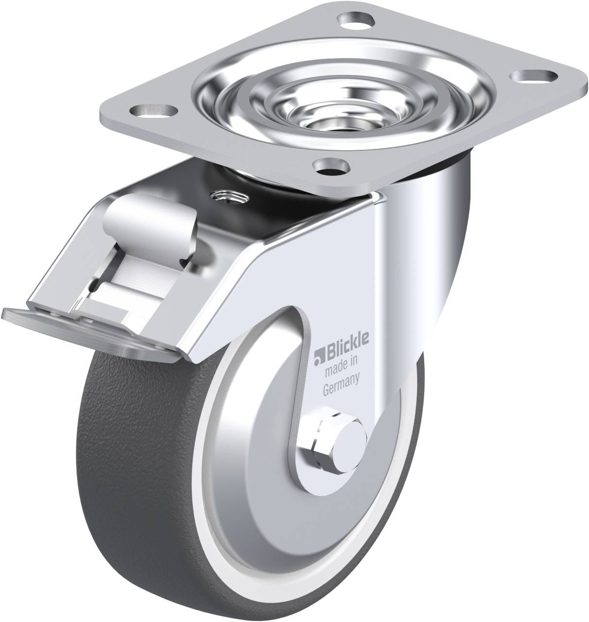 Blickle 269589 L-POTH 100KA-FI-FA Forgóvillás görgő, rögzítővel KerékØ: 100 mm Teherbírás (max.): 250 kg 1 db
