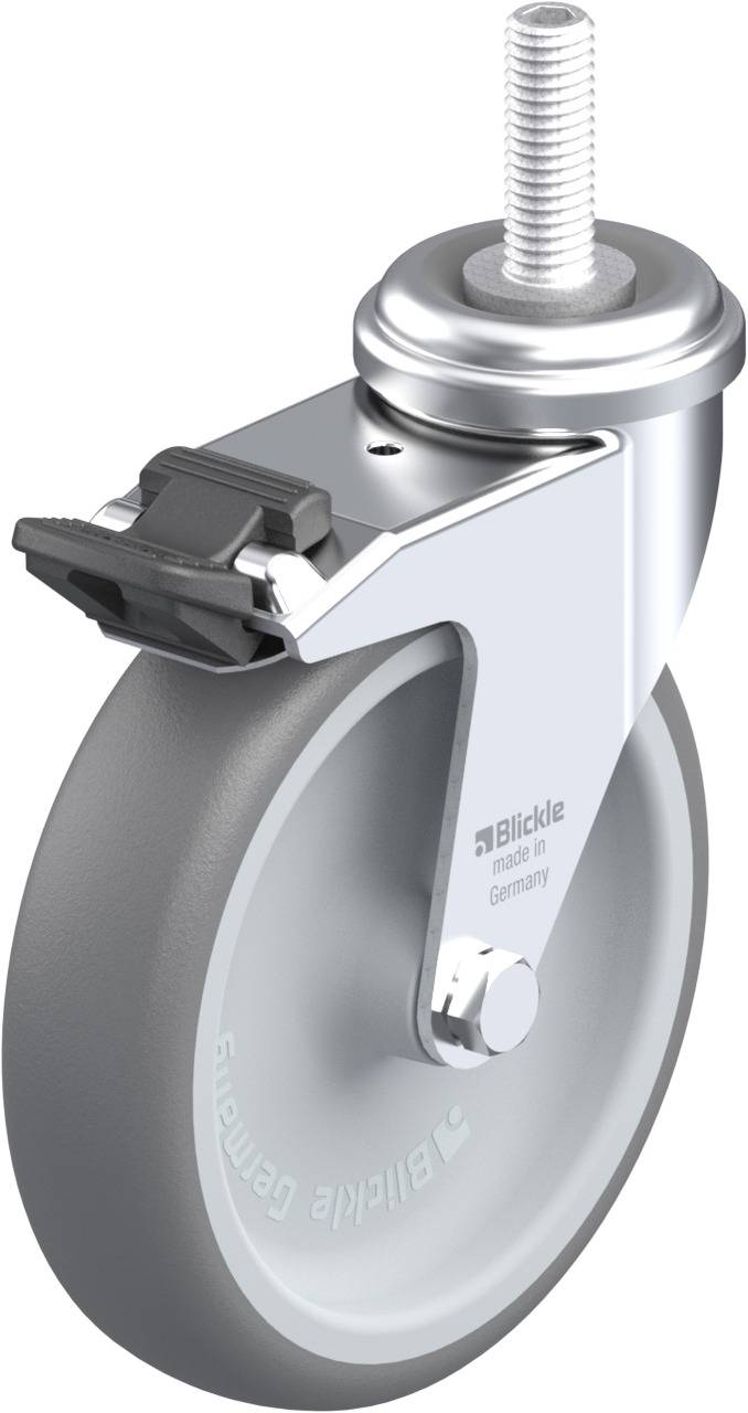 Blickle 457945 LRA-TPA 100G-FI-GS10 Forgóvillás görgő, rögzítővel KerékØ: 100 mm Teherbírás (max.): 70 kg 1 db