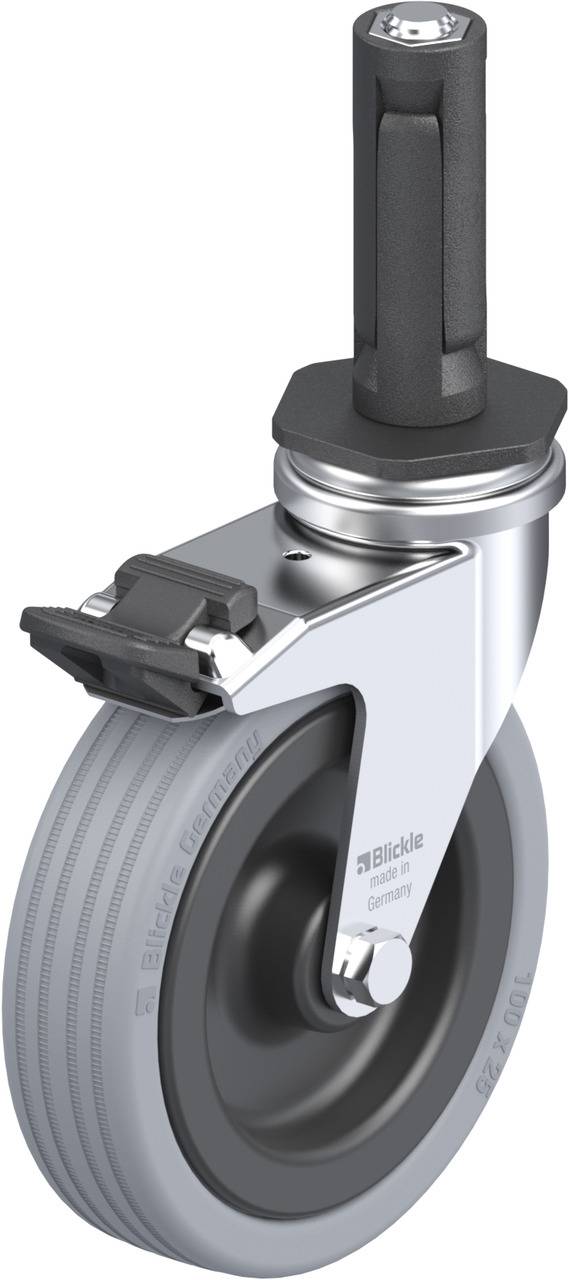 Blickle 856298 LRA-VPA 100G-FI-ER02 Forgóvillás görgő, rögzítővel KerékØ: 100 mm Teherbírás (max.): 70 kg 1 db