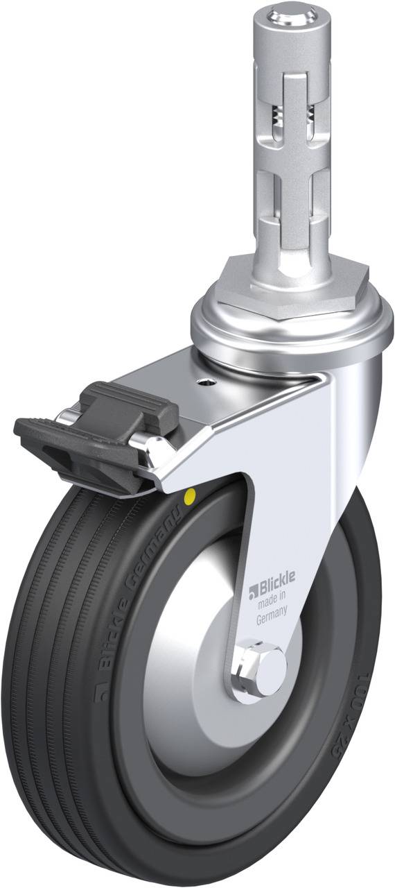 Blickle 586099 LRA-VPA 100K-FI-EL-FA-E01 Forgóvillás görgő, rögzítővel KerékØ: 100 mm Teherbírás (max.): 70 kg 1 db
