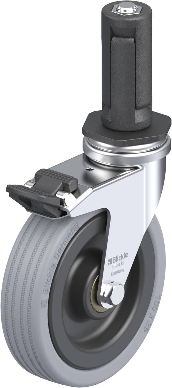 Blickle 856333 LRA-VPA 100K-FI-ER03 Forgóvillás görgő, rögzítővel KerékØ: 100 mm Teherbírás (max.): 70 kg 1 db