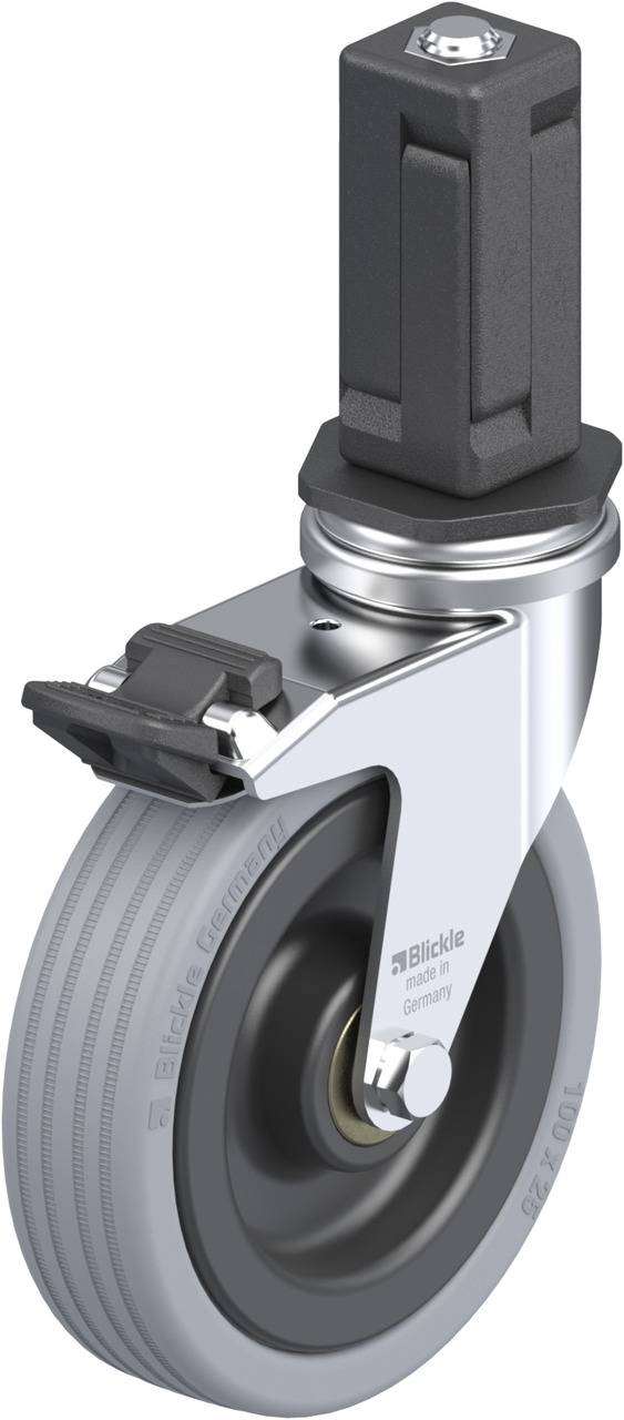 Blickle 856338 LRA-VPA 100K-FI-EV04 Forgóvillás görgő, rögzítővel KerékØ: 100 mm Teherbírás (max.): 70 kg 1 db