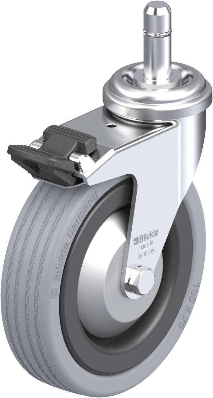 Blickle 324590 LRA-VPA 100K-FI-FA-ES Forgóvillás görgő, rögzítővel KerékØ: 100 mm Teherbírás (max.): 70 kg 1 db