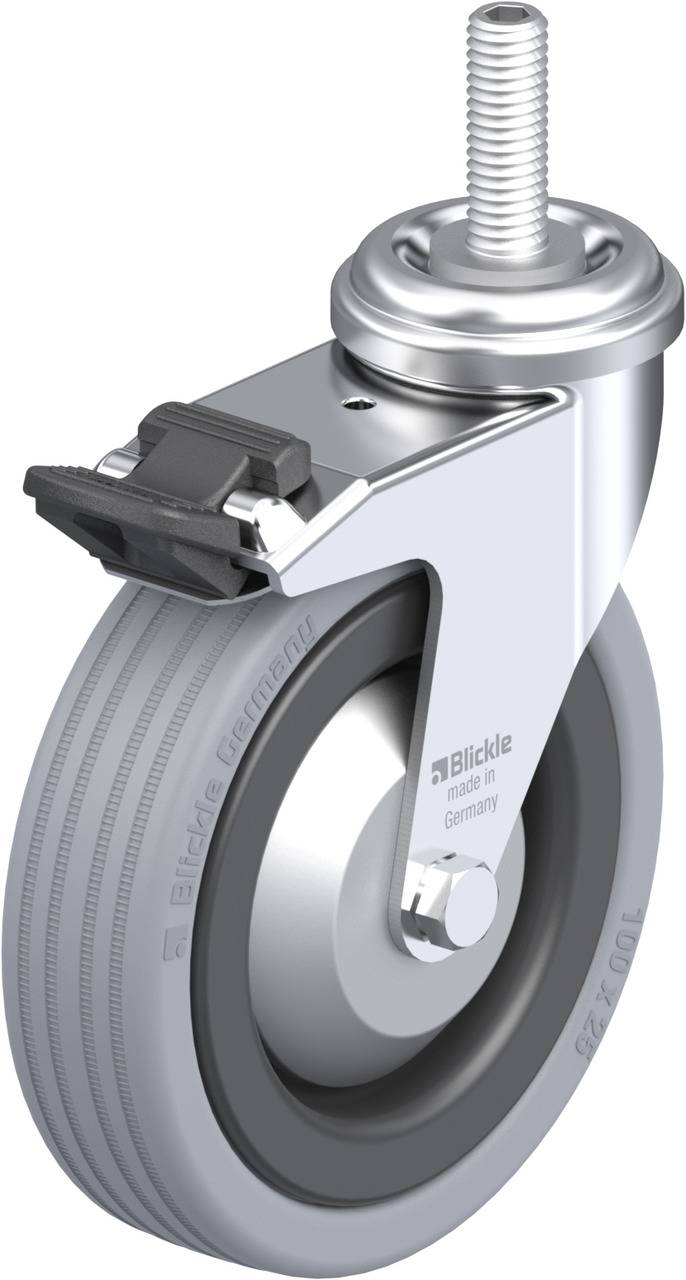 Blickle 359976 LRA-VPA 100K-FI-FA-GS10 Forgóvillás görgő, rögzítővel KerékØ: 100 mm Teherbírás (max.): 70 kg 1 db
