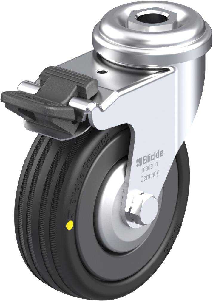 Blickle 275610 LRA-VPA 75K-FI-EL-FA Forgóvillás görgő, rögzítővel KerékØ: 75 mm Teherbírás (max.): 45 kg 1 db
