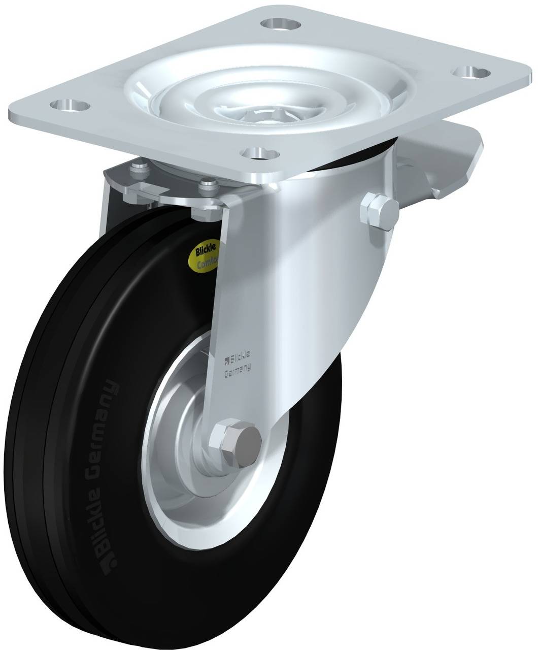 Blickle 280628 L-RD 140R-ST Forgóvillás görgő, rögzítővel KerékØ: 140 mm Teherbírás (max.): 175 kg 1 db