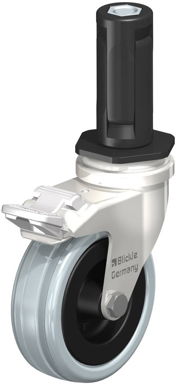 Blickle 856427 LRXA-VPA 75G-FI-EXR03 Forgóvillás görgő, rögzítővel KerékØ: 75 mm Teherbírás (max.): 60 kg 1 db