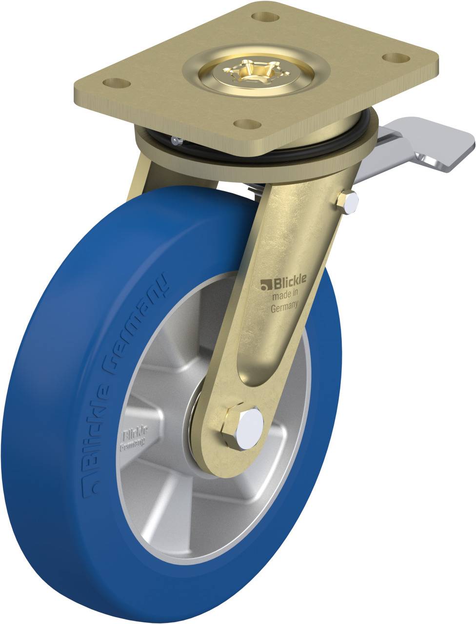 Blickle 739445 LS-ALBS 200K-ST Forgóvillás görgő, rögzítővel KerékØ: 200 mm Teherbírás (max.): 750 kg 1 db