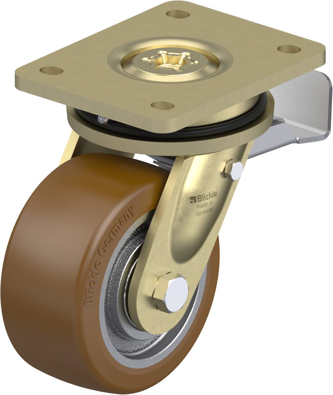 Blickle 755029 LS-GB 128K-ST Forgóvillás görgő, rögzítővel KerékØ: 125 mm Teherbírás (max.): 850 kg 1 db