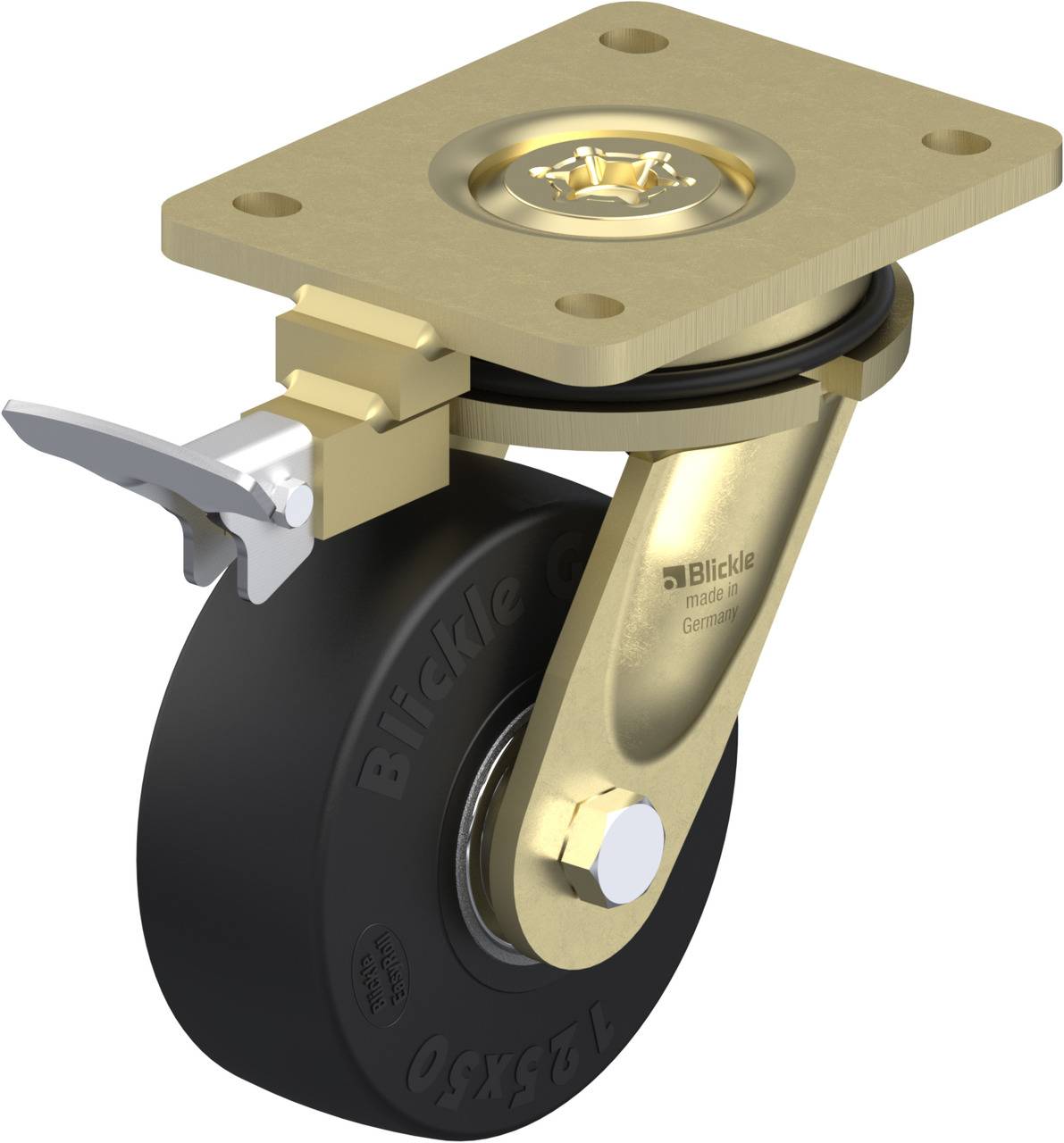 Blickle 842424 LS-SE 125K-RI4 Forgóvillás görgő, rögzítővel KerékØ: 125 mm Teherbírás (max.): 320 kg 1 db