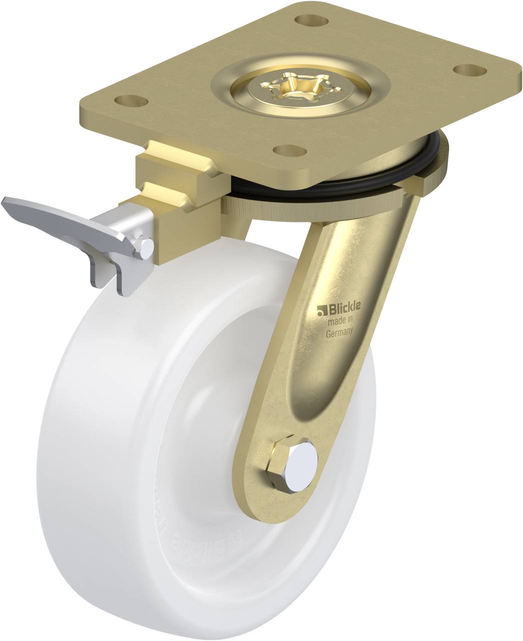 Blickle 355602 LS-SPO 150G-RI4 Forgóvillás görgő, rögzítővel KerékØ: 150 mm Teherbírás (max.): 800 kg 1 db