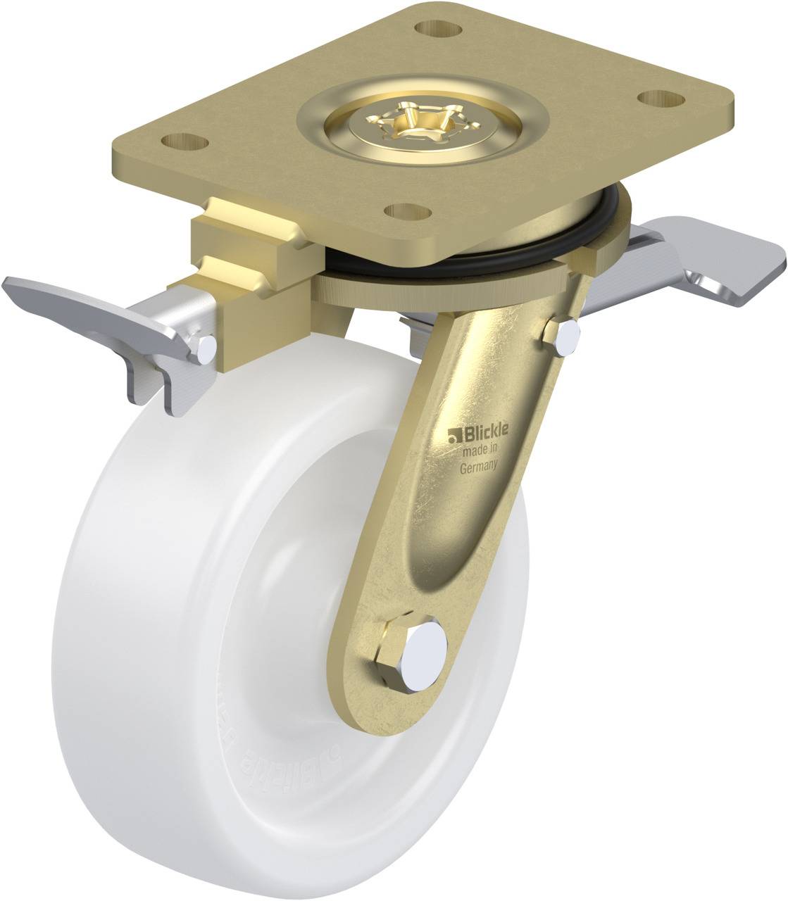 Blickle 853020 LS-SPO 150G-ST-RI4 Forgóvillás görgő, rögzítővel KerékØ: 150 mm Teherbírás (max.): 800 kg 1 db